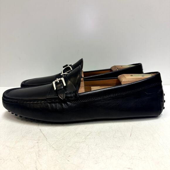 EUC Ralph Lauren Purple Label Driver Buckle Loafers Black Made in Italy 11 D main image 5